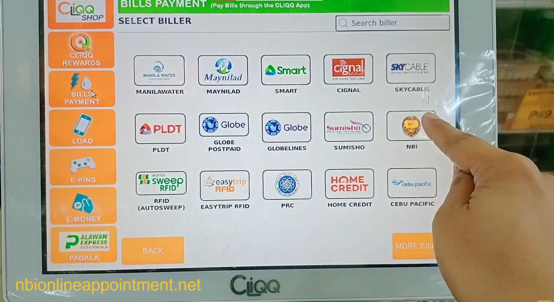 NBI payment by using CLiQQ Kiosk