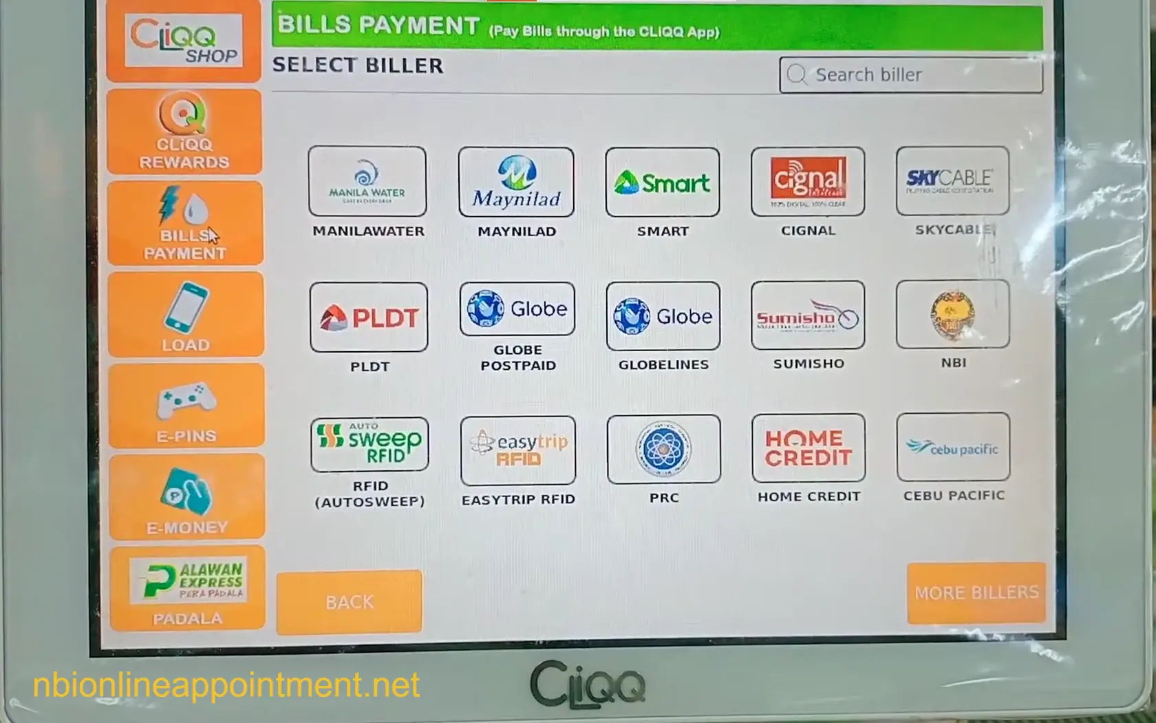 Bills Payment CLiQQ Kiosk