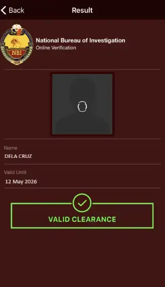 Verify NBI Clearance Online result
