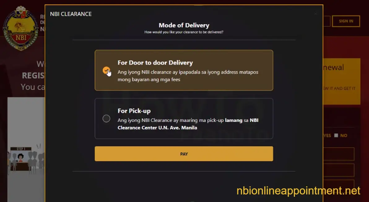 NBI Clearance Renewal delivery methods